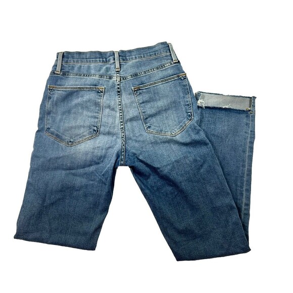 Frame Denim Le High Straight Medium Wash Crop Distressed Jean LHSTRS517 Size 26 - Picture 2 of 9